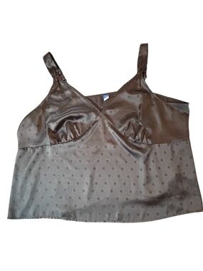 Old Navy Plus Size Black Satin Cami Top Silky Tank Lingerie Style 3X